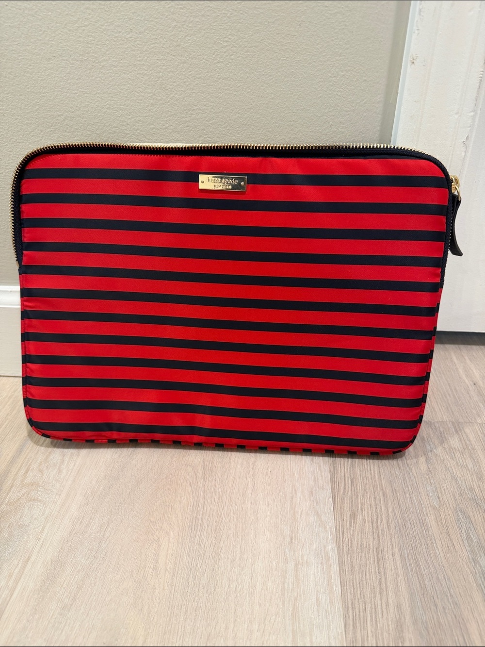 Kate Spade New York Red Blue Stripe Laptop computer Case